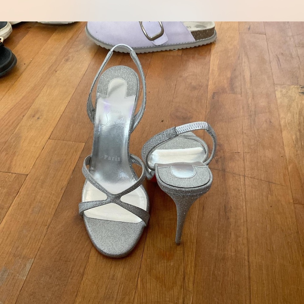 Christian Louboutin Glittering Silver Heels